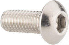 Value Collection - #10-32 UNF Hex Socket Drive, Button Screw - Grade 316 Stainless Steel, Uncoated, 1/2" Length Under Head - Apex Tool & Supply