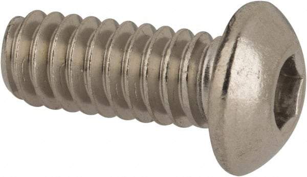 Value Collection - 1/4-20 UNC Hex Socket Drive, Button Screw - Grade 316 Stainless Steel, Uncoated, 5/8" Length Under Head - Apex Tool & Supply