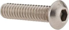 Value Collection - 1/4-20 UNC Hex Socket Drive, Button Screw - Grade 316 Stainless Steel, Uncoated, 1" Length Under Head - Apex Tool & Supply