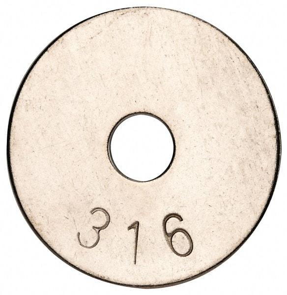 Value Collection - 5/16" Screw, Grade 316 Stainless Steel Fender Flat Washer - 0.336" ID x 1-1/2" OD, 0.069" Thick, Plain Finish - Apex Tool & Supply