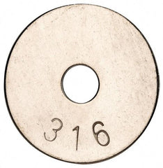 Value Collection - 5/16" Screw, Grade 316 Stainless Steel Fender Flat Washer - 0.336" ID x 1-1/2" OD, 0.069" Thick, Plain Finish - Apex Tool & Supply