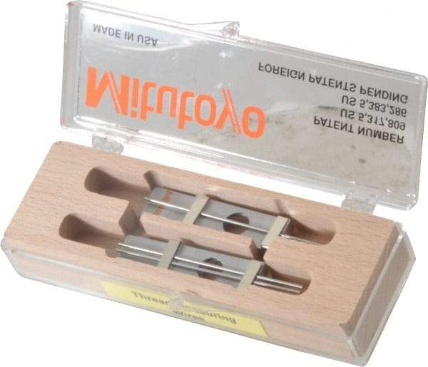 Mitutoyo - 16 TPI, 0.06 Inch Pitch, 2-1/4 Inch Long, Thread Pitch Diameter Measuring Wire - 0.0361 Inch Nominal Best Wire Diameter, 0.0563 Inch Nominal Constant, 3 Pieces - Apex Tool & Supply