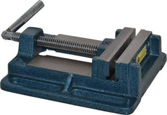 Interstate - 3-13/16" Jaw Opening Capacity x 1" Throat Depth, Horizontal Drill Press Vise - 4" Wide x 1" High Jaw, Stationary Base, Standard Speed, 8.46" OAL x 2.05" Overall Height, Cast Iron - Apex Tool & Supply
