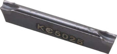 Kennametal - A4C1 CF KC5025 Grade, 0.0591" Cutting Width, Carbide Cutoff Insert - 0° Neutral Lead Angle, 0.0079" Cnr Rad, TiAlN Coated - Apex Tool & Supply