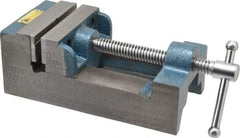 Interstate - 3-5/16" Jaw Opening Capacity x 1-7/64" Throat Depth, Horizontal Drill Press Vise - 3-1/2" Wide x 1.1" High Jaw, Stationary Base, Standard Speed, 8-1/2" OAL x 2-3/4" Overall Height, Cast Iron - Apex Tool & Supply