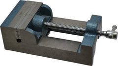 Interstate - 3-3/4" Jaw Opening Capacity x 1-13/64" Throat Depth, Horizontal Drill Press Vise - 4-1/2" Wide x 1.2" High Jaw, Stationary Base, Standard Speed, 10-1/4" OAL x 3" Overall Height, Cast Iron - Apex Tool & Supply