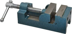 Interstate - 2-11/32" Jaw Opening Capacity x 1-7/64" Throat Depth, Horizontal Drill Press Vise - 2-1/2" Wide x 1.1" High Jaw, Stationary Base, Standard Speed, 7-27/64" OAL x 2-1/4" Overall Height, Cast Iron - Apex Tool & Supply