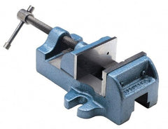 Palmgren - 1-1/2" Jaw Opening Capacity x 1" Throat Depth, Horizontal Drill Press Vise - 1-3/4" Wide Jaw, Stationary Base, Standard Speed, 4-1/2" OAL x 1-15/16" Overall Height, Cast Iron - Apex Tool & Supply
