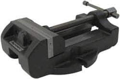 Palmgren - 4" Jaw Width, 4" Jaw Opening Capacity, Horizontal Stationary Machine Vise - Manual Operation, 1 Station, 11-3/4" Long x 3-3/8" High x 1-3/4" Deep, 1-3/4" Jaw Height, 30,000 psi Max Clamp Force, Cast Iron - Apex Tool & Supply