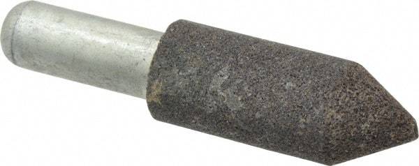 Grier Abrasives - 3/4" Diam 80 Grit 60° Included Angle Center Lap - Aluminum Oxide, Medium Grade, Extra Hard Density, Shank Mounted - Apex Tool & Supply