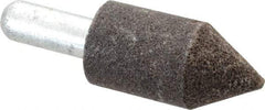 Grier Abrasives - 1" Diam 80 Grit 60° Included Angle Center Lap - Aluminum Oxide, Medium Grade, Extra Hard Density, Shank Mounted - Apex Tool & Supply