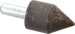 Grier Abrasives - 1-1/4" Diam 80 Grit 60° Included Angle Center Lap - Aluminum Oxide, Medium Grade, Extra Hard Density, Shank Mounted - Apex Tool & Supply