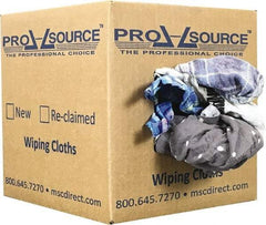 PRO-SOURCE - Reclaimed Cotton Polishing and Dust Cloths - Assorted Colors, Flannel, Low Lint, 5 Lbs. at 3 to 4 per Pound, Box - Apex Tool & Supply