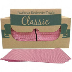 PRO-SOURCE - 1/4 Fold Food Service Wipes - Box, 22" x 12" Sheet Size, Pink - Apex Tool & Supply