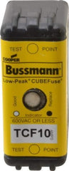 Cooper Bussmann - 300 VDC, 600 VAC, 10 Amp, Time Delay General Purpose Fuse - Plug-in Mount, 1-7/8" OAL, 100 at DC, 200 (CSA RMS), 300 (UL RMS) kA Rating - Apex Tool & Supply