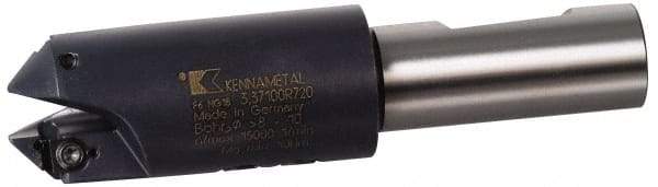Kennametal - 6 to 8mm Diam, Whistle Notch Shank, 20mm Body Shank Diam, 45° Combo Chamfer and Countersink Drill - 8mm Drill Shank Diam, 3.42805R001 Insert, 108mm OAL - Apex Tool & Supply