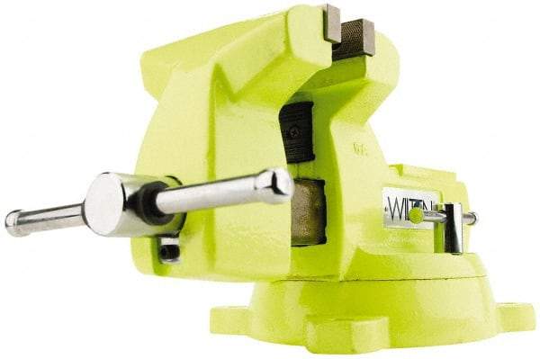 Wilton - 5" Jaw Width x 5-1/4" Jaw Opening Capacity, 3-3/4" Throat Depth, Bench & Pipe Combination Vise - 1/4 to 2-1/2" Pipe Capacity, Swivel Base, Bolt Down Attachment, Ductile Iron - Apex Tool & Supply
