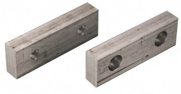 Snap Jaws - 8" Wide x 2.03" High x 0.98" Thick, Step Vise Jaw - Hard, Steel, Fixed Jaw, Compatible with 8" Vises - Apex Tool & Supply
