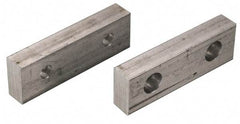 Snap Jaws - 4" Wide x 1.155" High x 0.55" Thick, Step Vise Jaw - Hard, Steel, Fixed Jaw, Compatible with 4" Vises - Apex Tool & Supply
