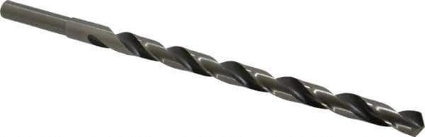 Michigan Drill - 9/16" Drill, 118° Point, High Speed Steel Silver Deming & Reduced Shank Drill Bit - Oxide Finish, 12" OAL, Straight Shank, 9" Flute Length, Right Hand Cut, Standard Point, Spiral Flute, Regular Spiral - Apex Tool & Supply