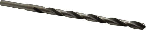 Michigan Drill - 19/32" Drill, 118° Point, High Speed Steel Silver Deming & Reduced Shank Drill Bit - Oxide Finish, 12" OAL, Straight Shank, 9" Flute Length, Right Hand Cut, Standard Point, Spiral Flute, Regular Spiral - Apex Tool & Supply