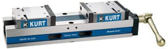 Kurt - 6" Jaw Width, 8" Max Jaw Opening, Manual Precision Self Centering Vise - 80,000 Max Operating psi, Ductile Iron, 23-1/2" OAL x 4.86" OAH - Apex Tool & Supply