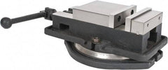 Interstate - 5" Jaw Width, 4-19/32" Jaw Opening Capacity, Horizontal Swivel Machine Vise - Manual Operation, 4,945 Lb Capacity, 1 Station, 14.3" Long x 3.95" High x 1-11/32" Deep, 0.98" Jaw Height, Cast Iron - Apex Tool & Supply