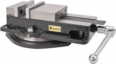 Interstate - 6" Jaw Width, 7-1/2" Jaw Opening Capacity, Horizontal Swivel Machine Vise - Manual Operation, 5,620 Lb Capacity, 1 Station, 17.3" Long x 4.72" High x 1-1/2" Deep, 1-1/2" Jaw Height, Cast Iron - Apex Tool & Supply