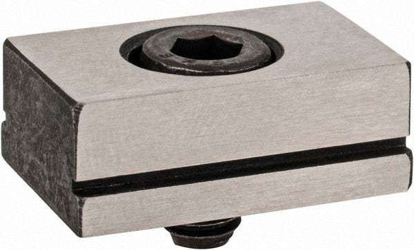 Kurt - 11/16" Base Width, 5/8" Slot Width, 1/4" Fastener Diam Compatibility, Step Fixture Key - 7/32" Slot Height, 0.12" Base Height, 1" OAL x 11/16" Overall Width x 3/8" Overall Height - Apex Tool & Supply