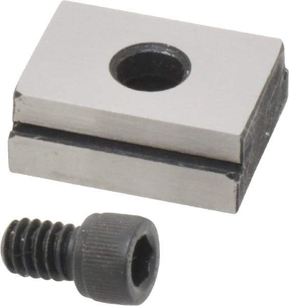 Kurt - 11/16" Base Width, 13/16" Slot Width, 1/4" Fastener Diam Compatibility, Step Fixture Key - 0.12" Slot Height, 7/32" Base Height, 1" OAL x 13/16" Overall Width x 3/8" Overall Height - Apex Tool & Supply