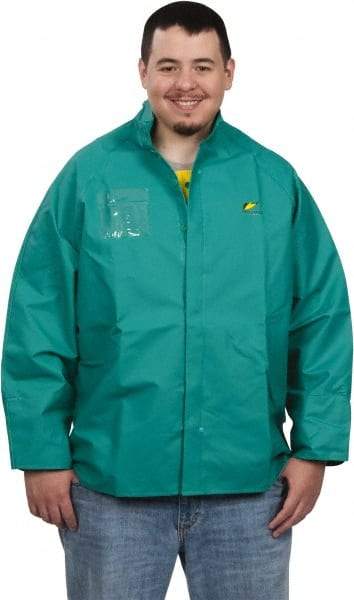 OnGuard - Size 3XL, Green, Chemical, Rain, Flame Resistant/Retardant Jacket - 66" Chest, 1 Pocket - Apex Tool & Supply