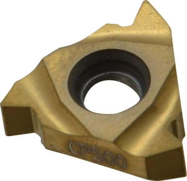 Seco - 16NR Internal Right Hand 8 UN Laydown Threading Insert - Grade CP500, TiAlN/TiN Coated Carbide - Apex Tool & Supply