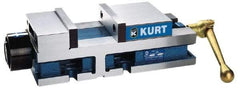 Kurt - 6" Jaw Width, 6" Jaw Opening Capacity, Horizontal Stationary Machine Vise - Hydraulic Operation, 12,600 Lb Capacity, 1 Station, 17" Long x 4.6720" High x 1-31/64" Deep, 1.735" Jaw Height, 3,200 psi Max Clamp Force - Apex Tool & Supply