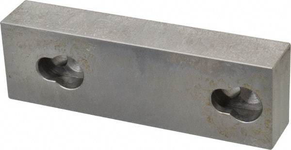 Kurt - 5.969" Wide x 1.88" High x 1-1/8" ThickFlat/No Step Vise Jaw - Semi-Hard, Steel, Fixed Jaw, Compatible with 6" Vises - Apex Tool & Supply