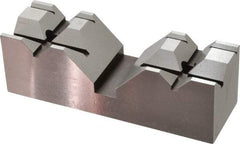 Kurt - 5.969" Wide x 1.88" High x 1-7/8" ThickV-Groove Vise Jaw - Hard, Steel, Fixed Jaw, Compatible with 6" Vises - Apex Tool & Supply