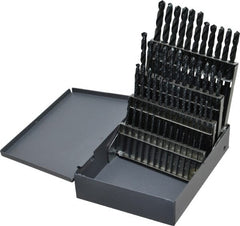 Cleveland - 1 to 5.9mm, 118° Point, Oxide Finish, High Speed Steel Jobber Length Drill Bit Set - Apex Tool & Supply