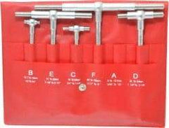 SPI - 4 Piece, 1/2 to 6 Inch, Hardened Tool Steel, Satin Chrome Finish, Telescoping Gage Set - Includes Vinyl Pouch - Apex Tool & Supply