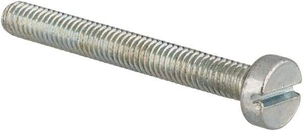 Value Collection - M3x0.50, 25mm Length Under Head Slotted Drive Machine Screw - Cheese Head, Grade 4.8 Steel, Zinc-Plated Finish, Without Washer - Apex Tool & Supply