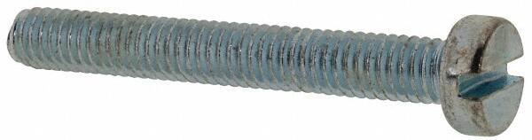 Value Collection - M4x0.70, 30mm Length Under Head Slotted Drive Machine Screw - Cheese Head, Grade 4.8 Steel, Zinc-Plated Finish, Without Washer - Apex Tool & Supply