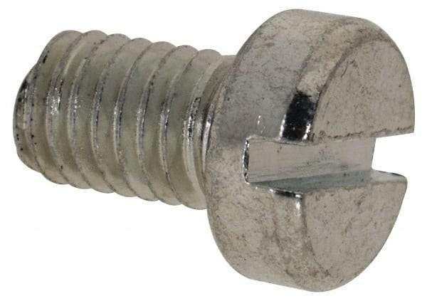 Value Collection - M5x0.80, 8mm Length Under Head Slotted Drive Machine Screw - Cheese Head, Grade 4.8 Steel, Zinc-Plated Finish, Without Washer - Apex Tool & Supply