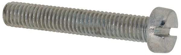 Value Collection - M5x0.80, 30mm Length Under Head Slotted Drive Machine Screw - Cheese Head, Grade 4.8 Steel, Zinc-Plated Finish, Without Washer - Apex Tool & Supply