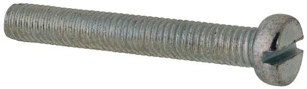 Value Collection - M5x0.80, 35mm Length Under Head Slotted Drive Machine Screw - Cheese Head, Grade 4.8 Steel, Zinc-Plated Finish, Without Washer - Apex Tool & Supply