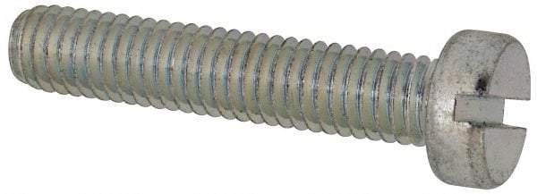 Value Collection - M6x1.00, 30mm Length Under Head Slotted Drive Machine Screw - Cheese Head, Grade 4.8 Steel, Zinc-Plated Finish, Without Washer - Apex Tool & Supply