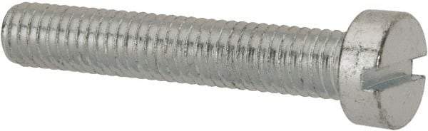Value Collection - M6x1.00, 35mm Length Under Head Slotted Drive Machine Screw - Cheese Head, Grade 4.8 Steel, Zinc-Plated Finish, Without Washer - Apex Tool & Supply