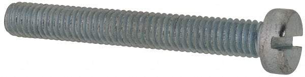 Value Collection - M6x1.00, 45mm Length Under Head Slotted Drive Machine Screw - Cheese Head, Grade 4.8 Steel, Zinc-Plated Finish, Without Washer - Apex Tool & Supply
