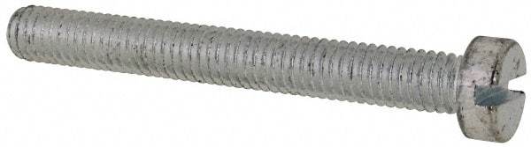 Value Collection - M6x1.00, 50mm Length Under Head Slotted Drive Machine Screw - Cheese Head, Grade 4.8 Steel, Zinc-Plated Finish, Without Washer - Apex Tool & Supply