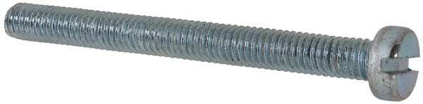Value Collection - M6x1.00, 60mm Length Under Head Slotted Drive Machine Screw - Cheese Head, Grade 4.8 Steel, Zinc-Plated Finish, Without Washer - Apex Tool & Supply