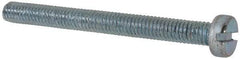 Value Collection - M6x1.00, 60mm Length Under Head Slotted Drive Machine Screw - Cheese Head, Grade 4.8 Steel, Zinc-Plated Finish, Without Washer - Apex Tool & Supply