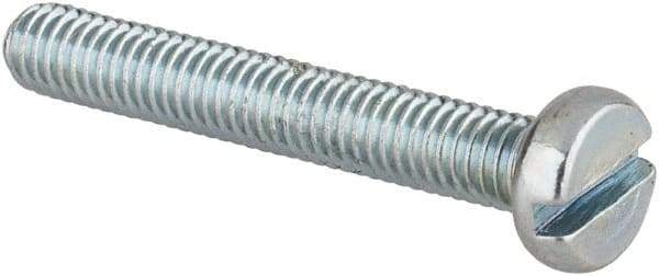 Value Collection - M3x0.50, 20mm Length Under Head Slotted Drive Machine Screw - Cheese Head, Grade 4.8 Steel, Zinc-Plated Finish, Without Washer - Apex Tool & Supply