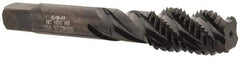 Hertel - 5/8-11 UNC 4 Flute 3B Bottoming Spiral Flute Tap - High Speed Steel, Oxide Finish, 3-13/16" OAL, Right Hand Flute, Right Hand Thread, H3 - Apex Tool & Supply